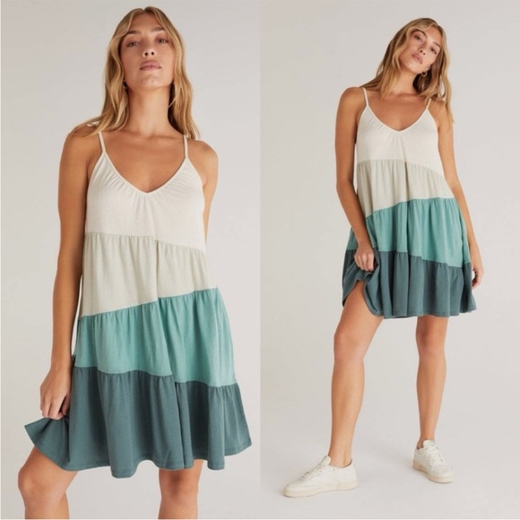 Z Supply Dresses & Skirts - Z Supply Amalfi Colorblock Dress Matcha